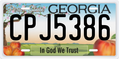 GA license plate CPJ5386