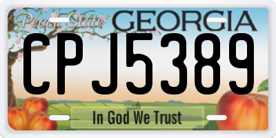 GA license plate CPJ5389