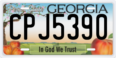 GA license plate CPJ5390