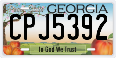 GA license plate CPJ5392