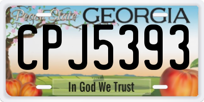 GA license plate CPJ5393