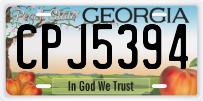 GA license plate CPJ5394