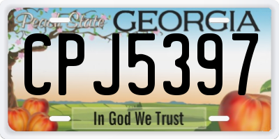 GA license plate CPJ5397