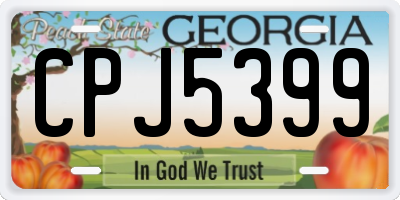 GA license plate CPJ5399