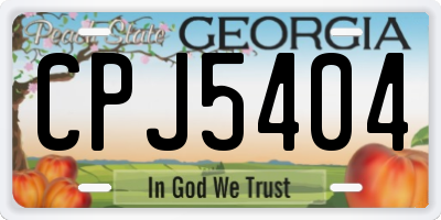 GA license plate CPJ5404