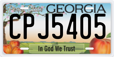 GA license plate CPJ5405