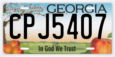 GA license plate CPJ5407