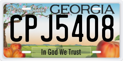 GA license plate CPJ5408