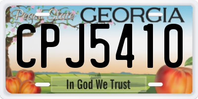 GA license plate CPJ5410