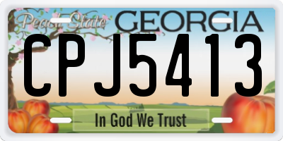 GA license plate CPJ5413