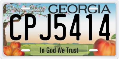 GA license plate CPJ5414