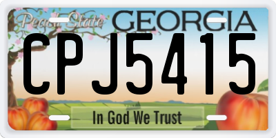 GA license plate CPJ5415