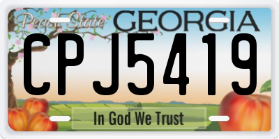 GA license plate CPJ5419