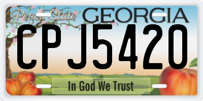 GA license plate CPJ5420