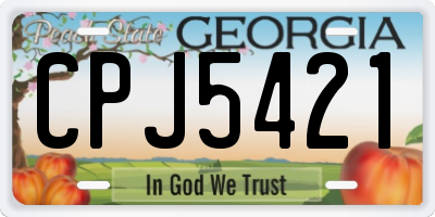 GA license plate CPJ5421