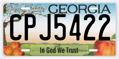 GA license plate CPJ5422