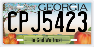 GA license plate CPJ5423