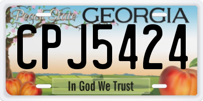GA license plate CPJ5424