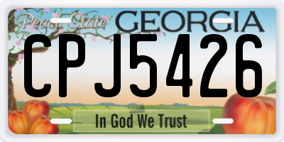 GA license plate CPJ5426