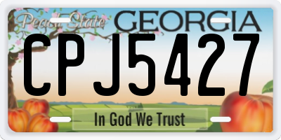 GA license plate CPJ5427
