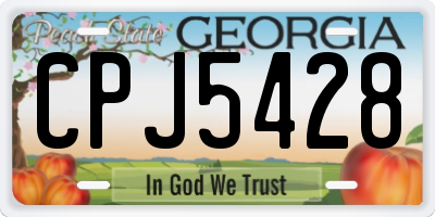 GA license plate CPJ5428