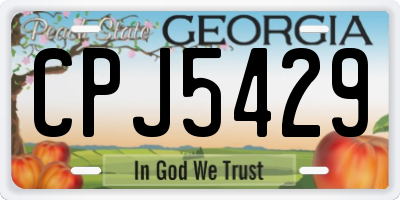 GA license plate CPJ5429