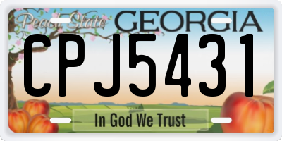 GA license plate CPJ5431
