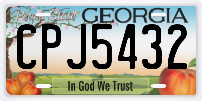 GA license plate CPJ5432