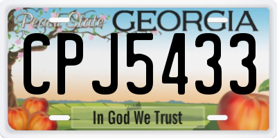 GA license plate CPJ5433