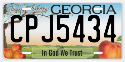 GA license plate CPJ5434