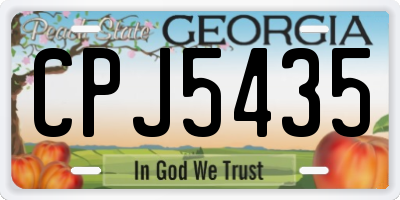 GA license plate CPJ5435