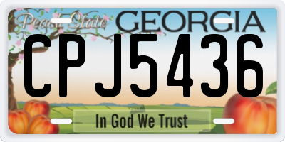 GA license plate CPJ5436