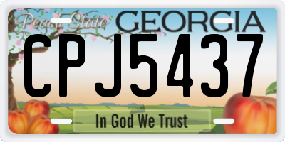 GA license plate CPJ5437