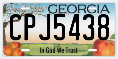 GA license plate CPJ5438