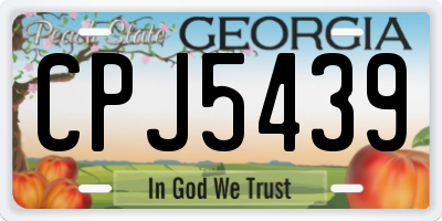 GA license plate CPJ5439