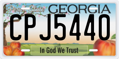 GA license plate CPJ5440