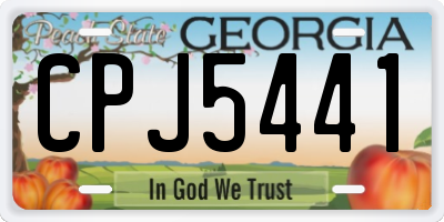 GA license plate CPJ5441