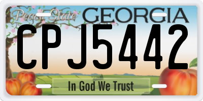 GA license plate CPJ5442
