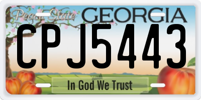 GA license plate CPJ5443