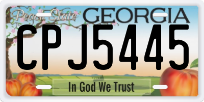 GA license plate CPJ5445