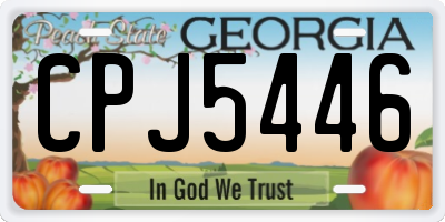 GA license plate CPJ5446