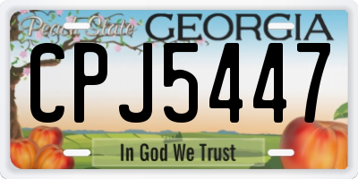 GA license plate CPJ5447