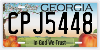 GA license plate CPJ5448