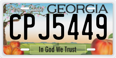 GA license plate CPJ5449