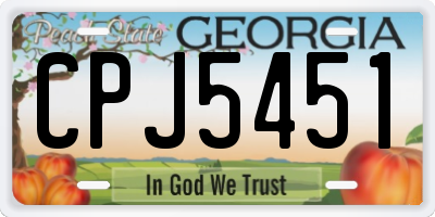 GA license plate CPJ5451