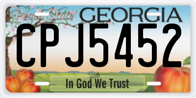 GA license plate CPJ5452