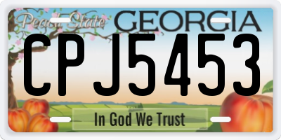 GA license plate CPJ5453
