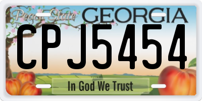 GA license plate CPJ5454