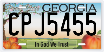 GA license plate CPJ5455