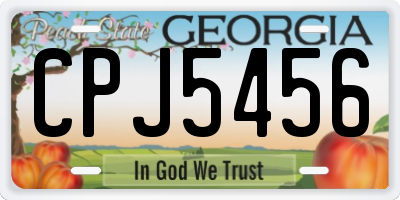 GA license plate CPJ5456